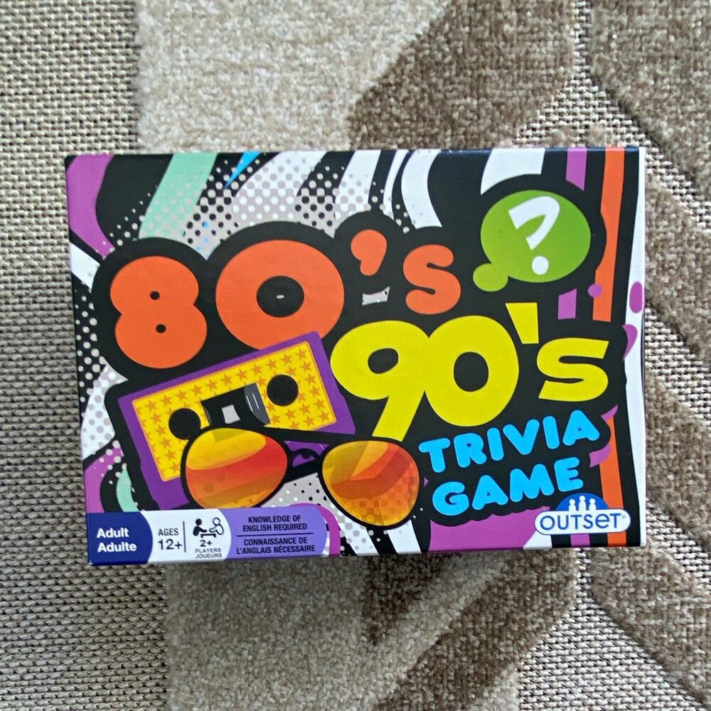 Outset 80's & 90's Trivia Game Card Game, 2+ Players, Ages 12+, 2018